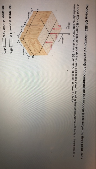 Solved Problem 04.102 - Combined bending and compression in | Chegg.com
