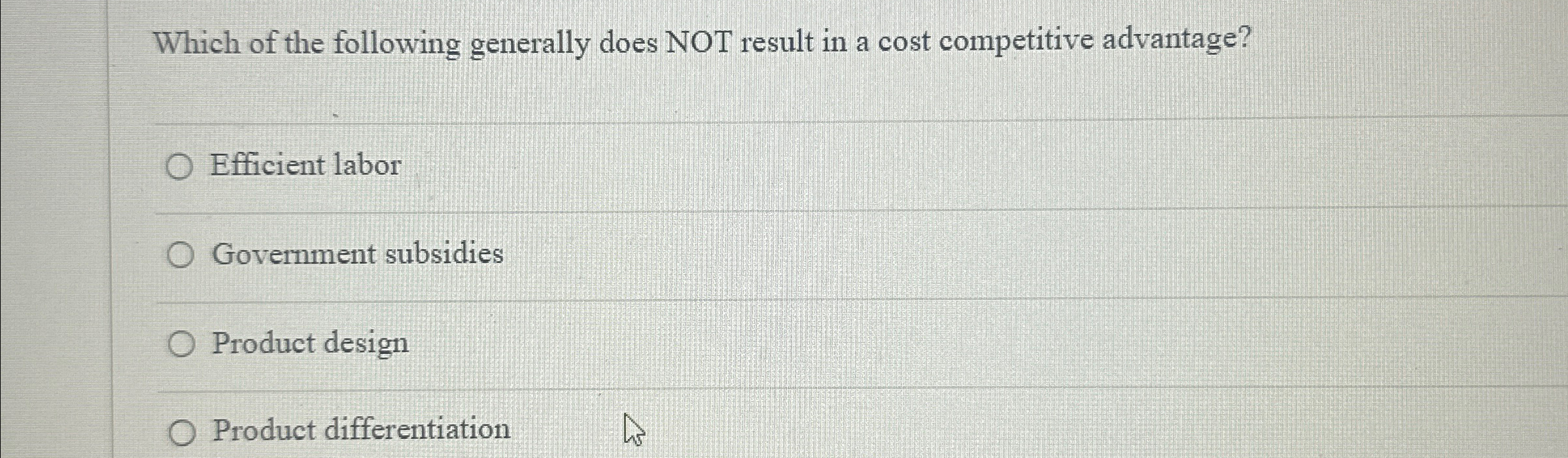 Solved Which of the following generally does NOT result in a | Chegg.com