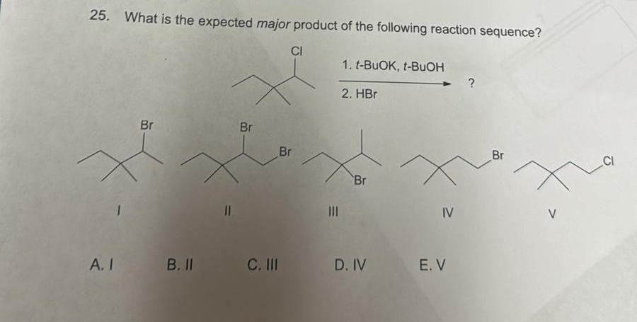 Solved What is the expected major product of the following | Chegg.com
