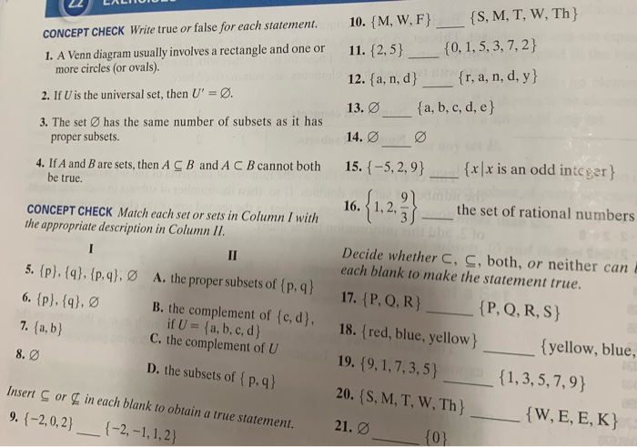 Solved 2 2 Lalho Concept Check Write True Or False For Ea Chegg Com