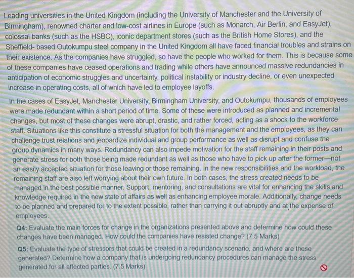 Solved Leading universities in the United Kingdom (including | Chegg.com