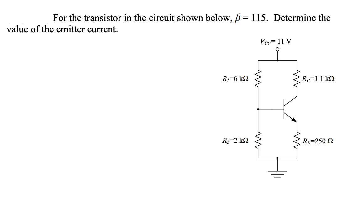 Solved For the transistor in ﻿the circuit shown below, | Chegg.com