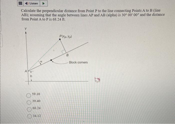 Solved Calculate The Perpendicular Distance From Point P To 9394