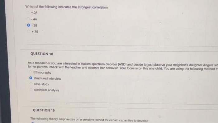 Solved Which of the following indicates the strongest | Chegg.com