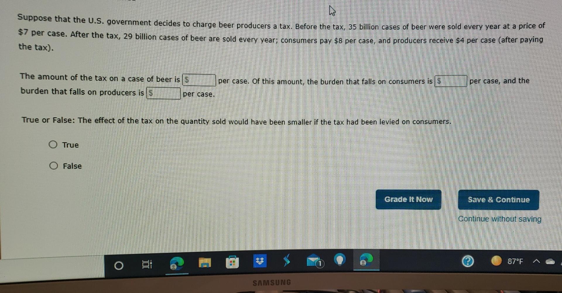 Solved D Suppose that the U.S. government decides to charge | Chegg.com