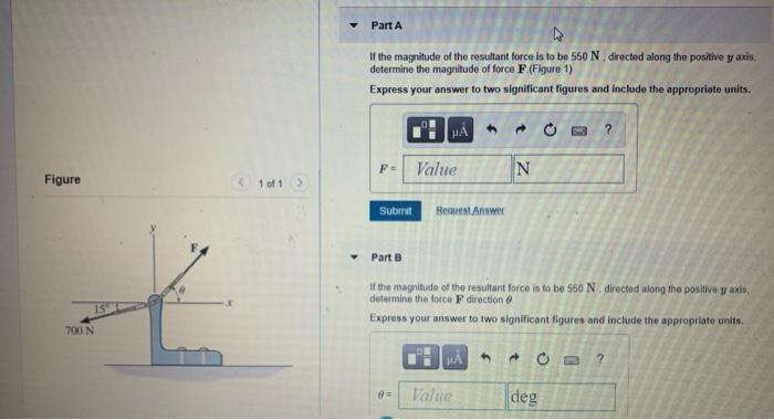 Solved Part A If the magnitude of the resultant force is to | Chegg.com