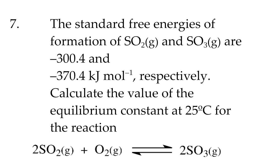 Solved The standard free energies of formation of SO2( g) | Chegg.com