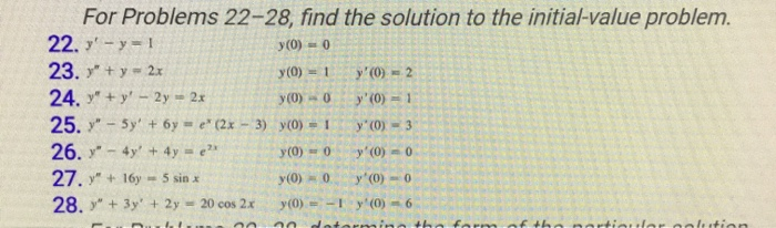 Solved For Problems 22-28, find the solution to the | Chegg.com