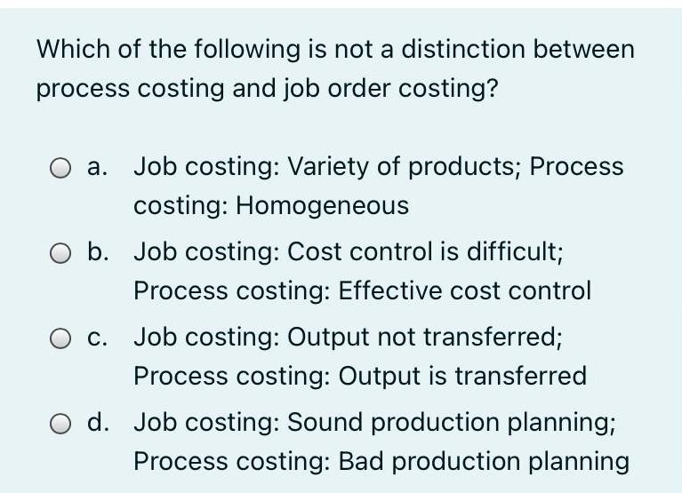 Solved Which Of The Following Is Not A Distinction Between | Chegg.com