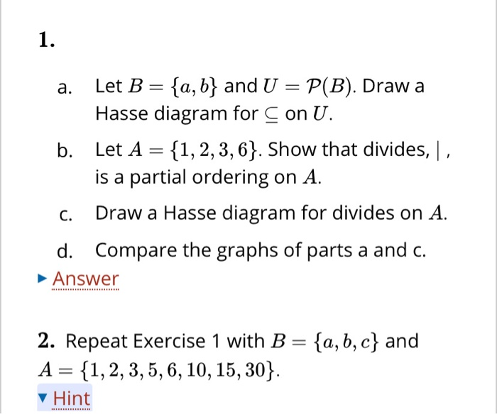 1 Let B And U Pb Draw A Hasse Diagram F