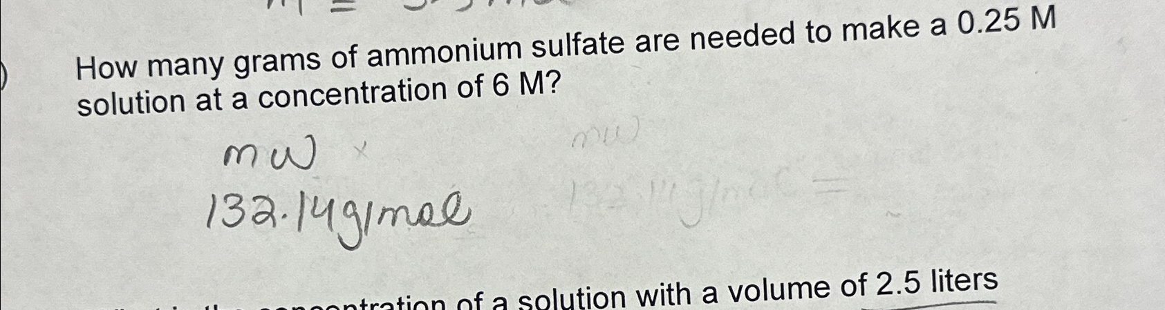 Solved How many grams of ammonium sulfate are needed to make | Chegg.com