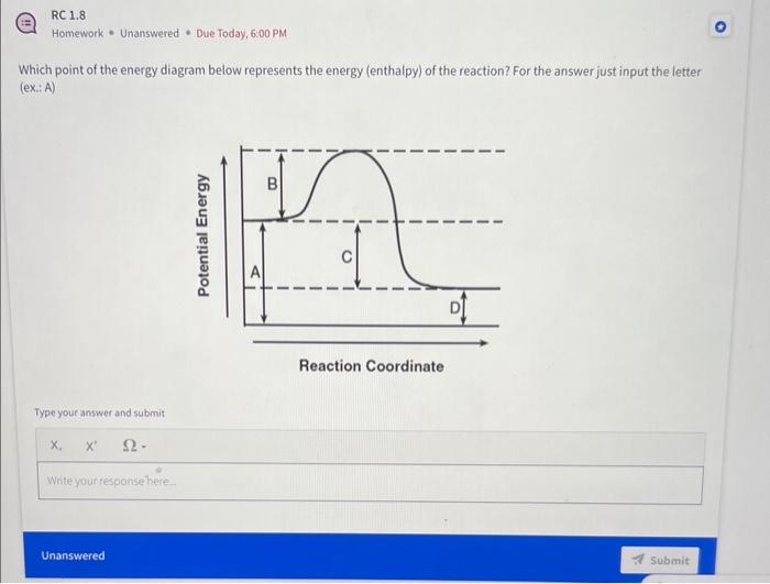 Solved Which point of the energy diagram below represents | Chegg.com