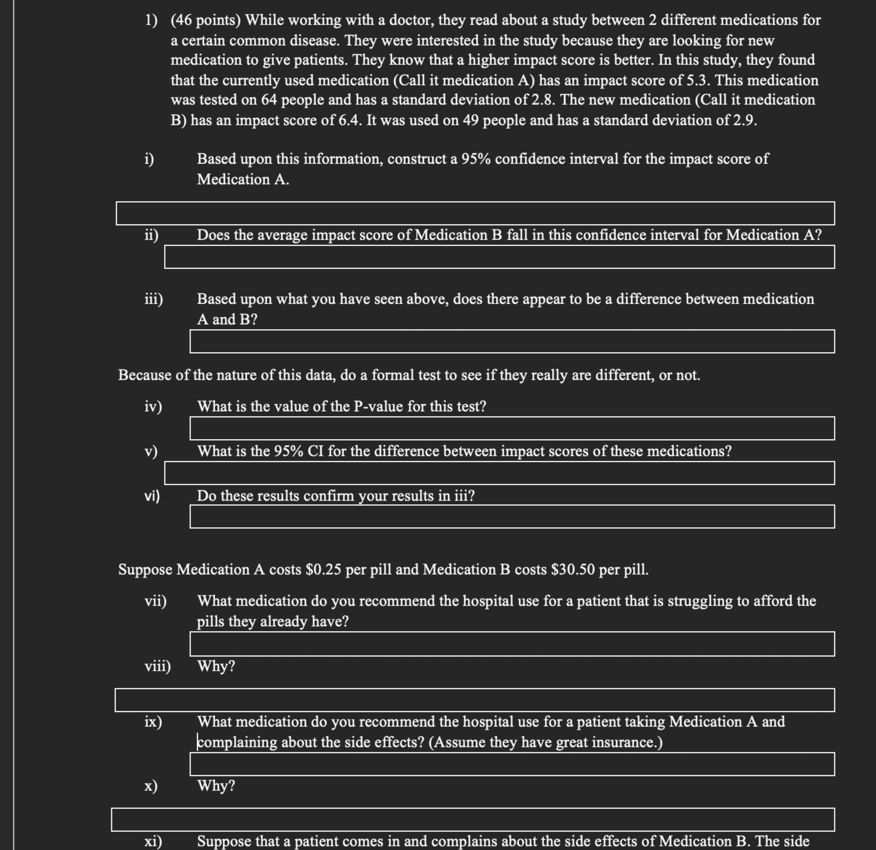 Solved (46 ﻿points) ﻿While working with a doctor, they read | Chegg.com