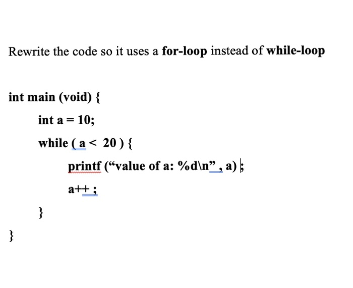 Solved Rewrite the code so it uses a for-loop instead of | Chegg.com