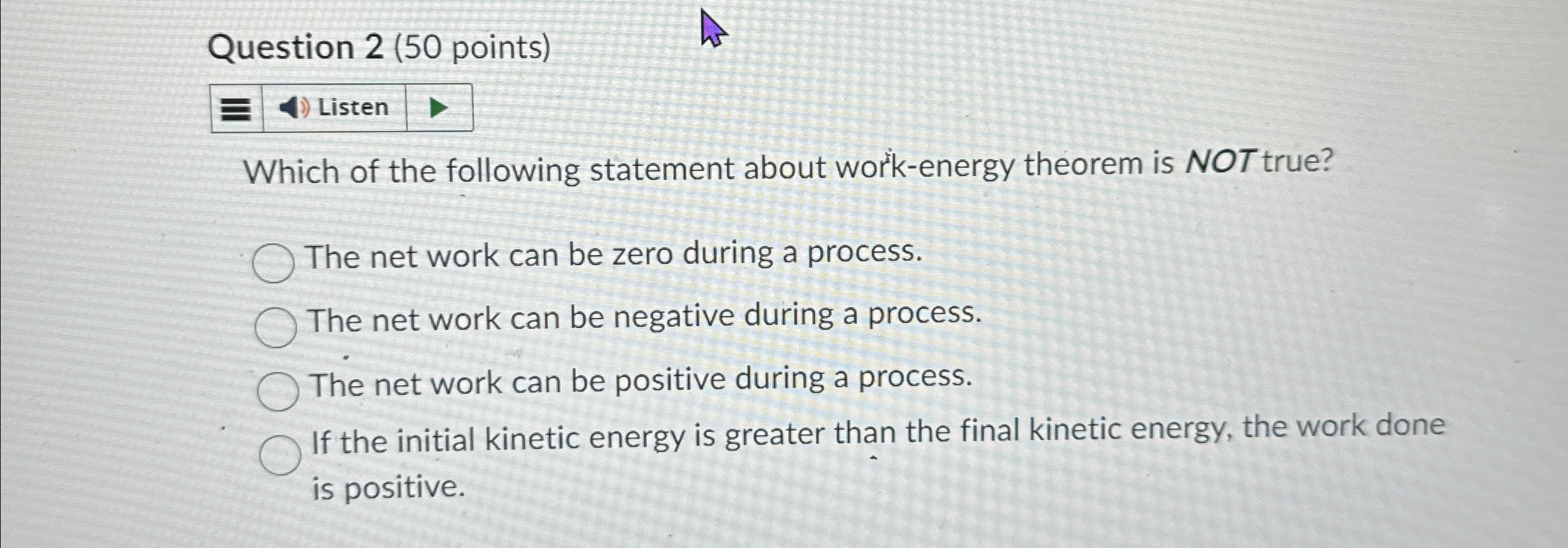 Solved Question 2 (50 ﻿points)ListenWhich of the following | Chegg.com