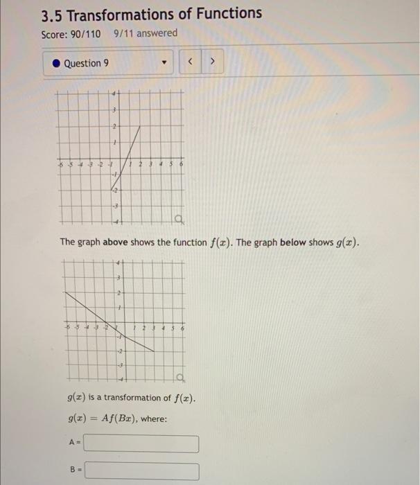 Solved 3.5 Transformations of Functions Score: 90/1109/11 | Chegg.com