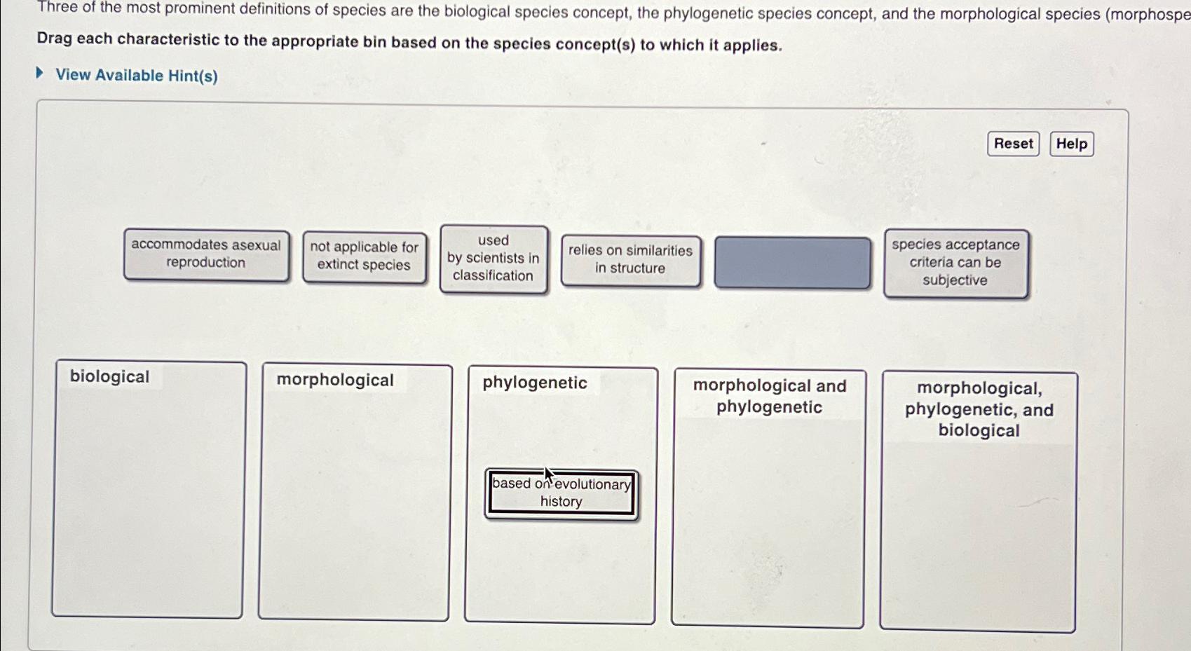 Solved Three Of The Most Prominent Definitions Of Species 