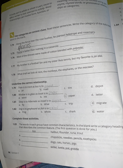 Solved Meaning A Ned Using Shumed Words Or Grammatical Chegg Com