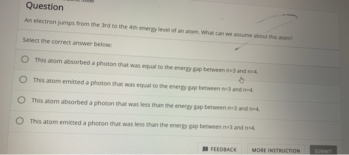 Solved an electron jumps from the 3rd to the 4th energy | Chegg.com