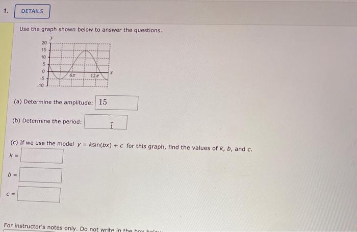 Solved 1. DETAILS Use the graph shown below to answer the | Chegg.com