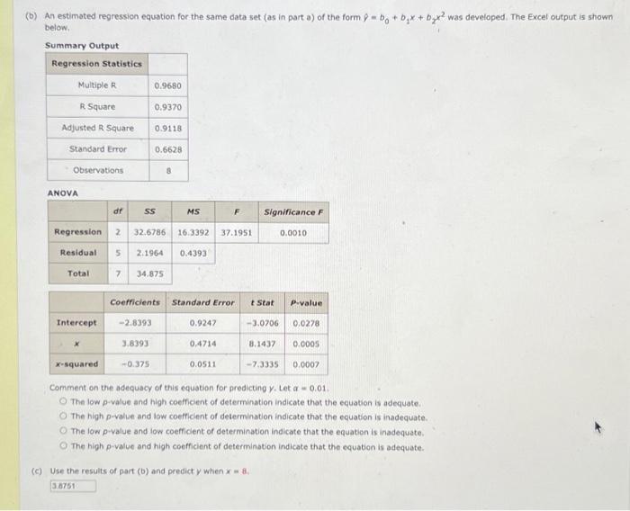 Solved We are interested in determining what type of model | Chegg.com