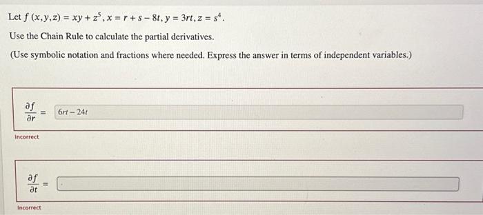 Solved Let F(u,v)=eu+v,u=x5,v=7xy. Use the Chain Rule to | Chegg.com