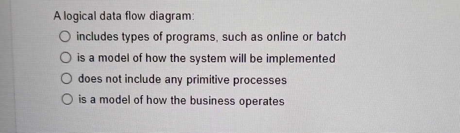 Solved A logical data flow diagram:includes types of | Chegg.com