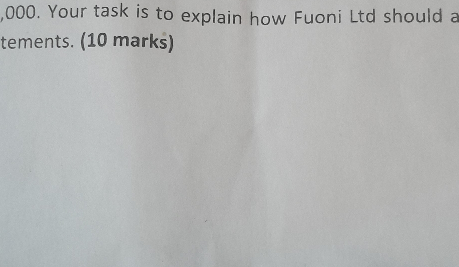 Fuoni Solved Your task is to explain how Fuoni Ltd should a | Chegg.com