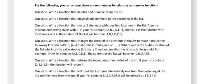 For the following, you can answer them as non-member | Chegg.com
