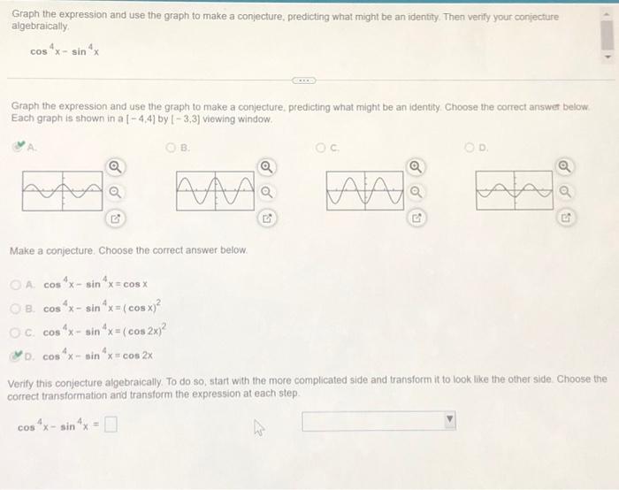 Solved Graph the expression and use the graph to make a | Chegg.com
