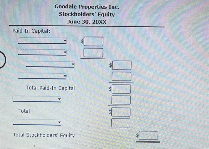 Solved "Stockholders' Equity" Section of Balance Sheet. The | Chegg.com