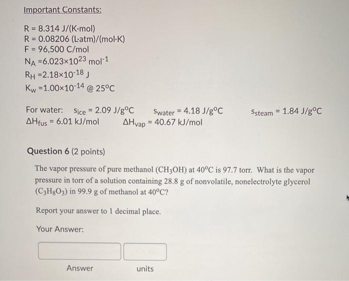 Solved R 8 314 J K Mol R 0 006 L Atm Mol K F Chegg Com