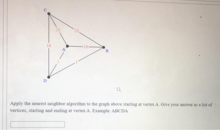 Solved 18 19 B Apply the nearest neighbor algorithm to the | Chegg.com