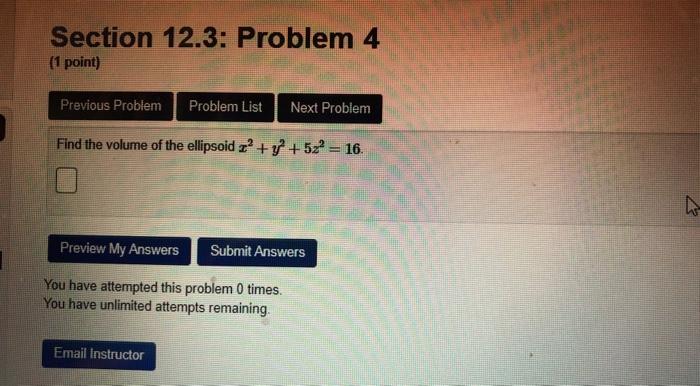 Solved Section 12.3: Problem 4 (1 point) Previous Problem | Chegg.com