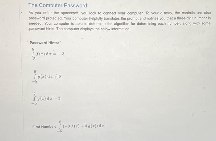Solved The Computer Password As you enter the spacecraft, | Chegg.com