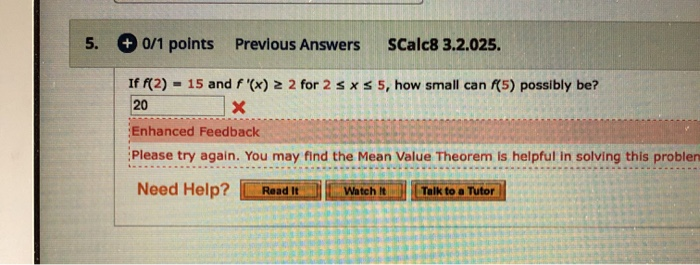 Solved 0/1 points Previous Answers 5. SCalc8 3.2.025. 15 and | Chegg.com
