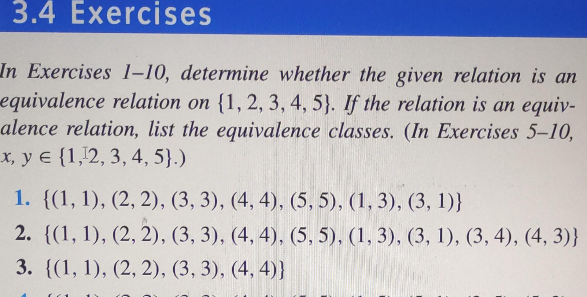 Solved 3.4 Exercises In Exercises 1-10, determine whether | Chegg.com