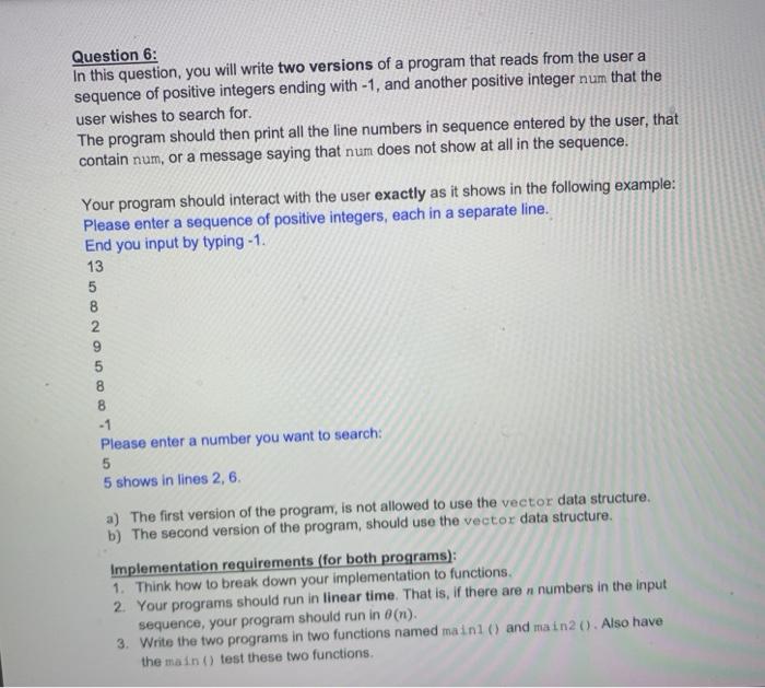 Solved Question 6: In this question, you will write two | Chegg.com