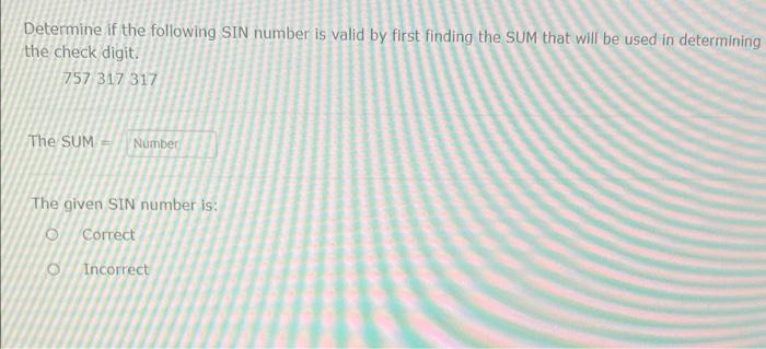 can i check if my sin number is valid