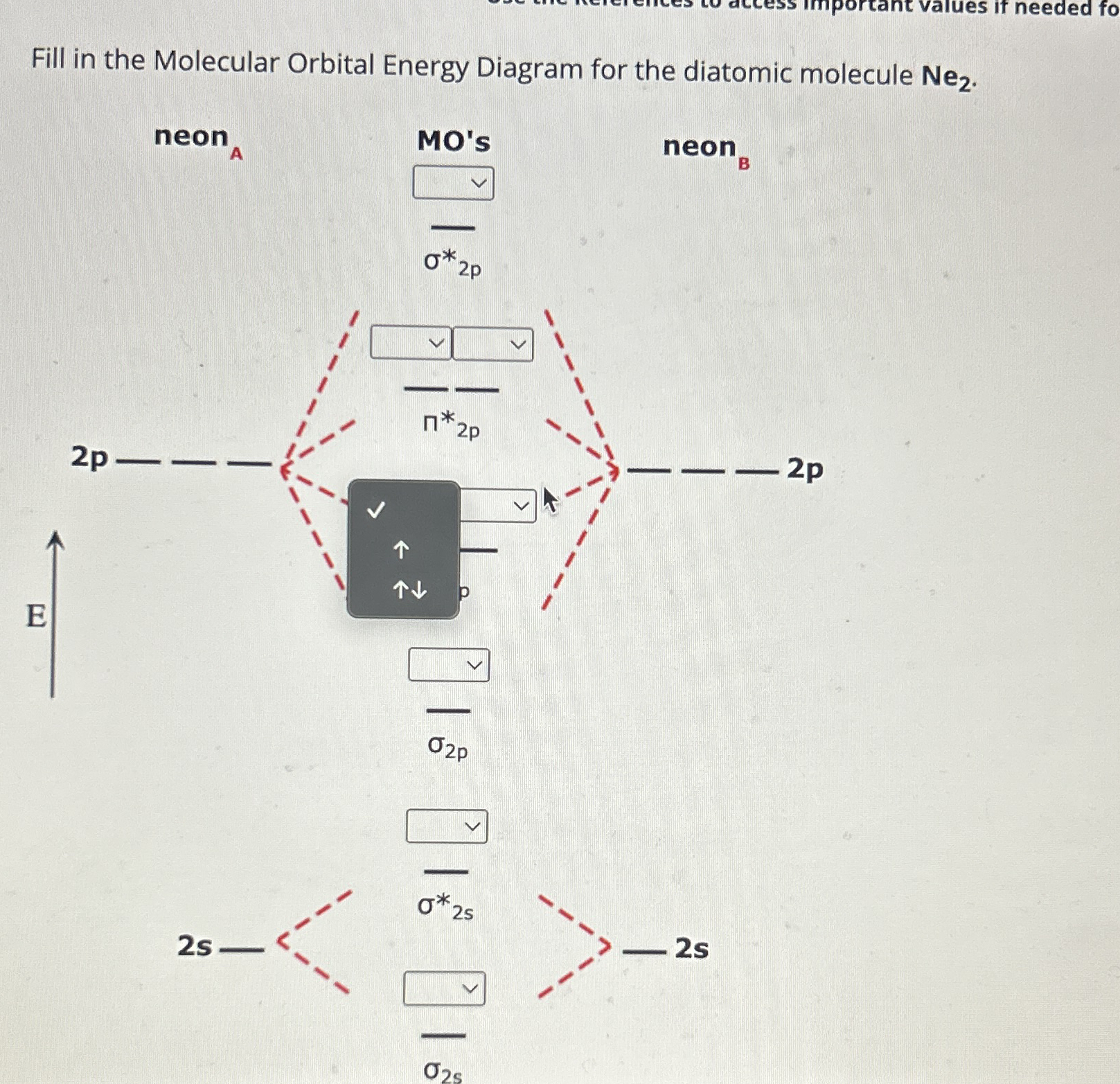 Solved Fill in the Molecular Orbital Energy Diagram for the | Chegg.com