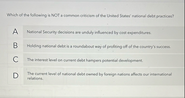 Solved Which of the following is NOT a common criticism of | Chegg.com