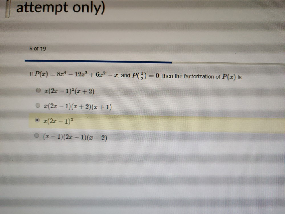 Solved Attempt Only 9 Of 19 If P Z 4 12 3 6r2 2 Chegg Com