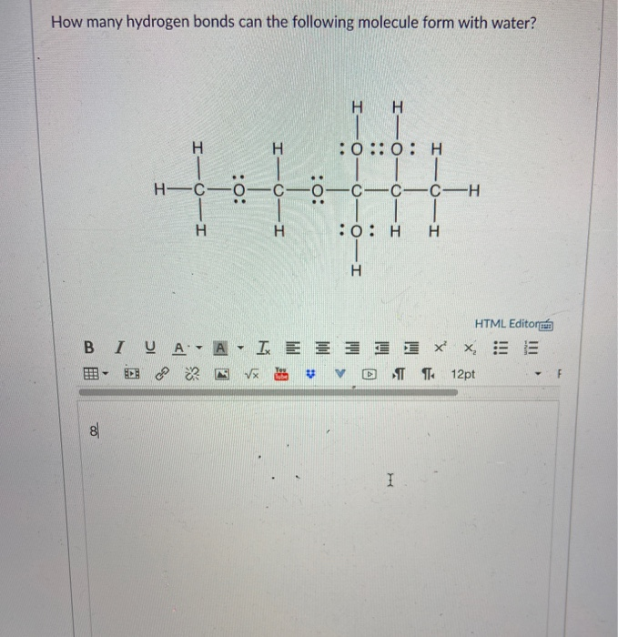 Solved How Many Hydrogen Bonds Can The Following Molecule