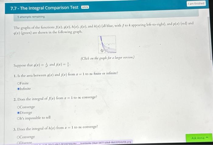 Solved 3. Does the integral of h(x) from x=1 to ∞ converge? | Chegg.com