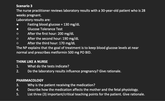 Solved Scenario 3 The nurse practitioner reviews laboratory | Chegg.com