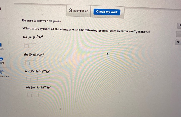 Solved 3 attempts left Check my work Be sure to answer all | Chegg.com