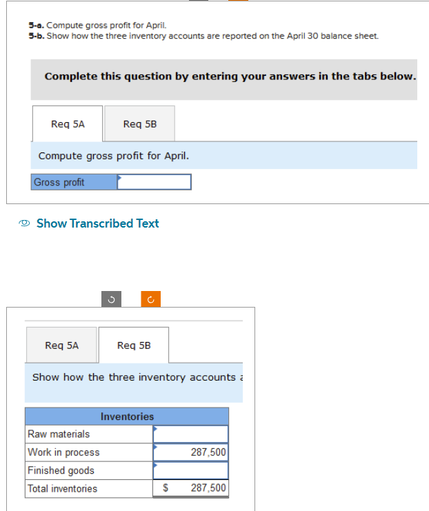 Solved 5 A ﻿compute Gross Profit For April Required 4142