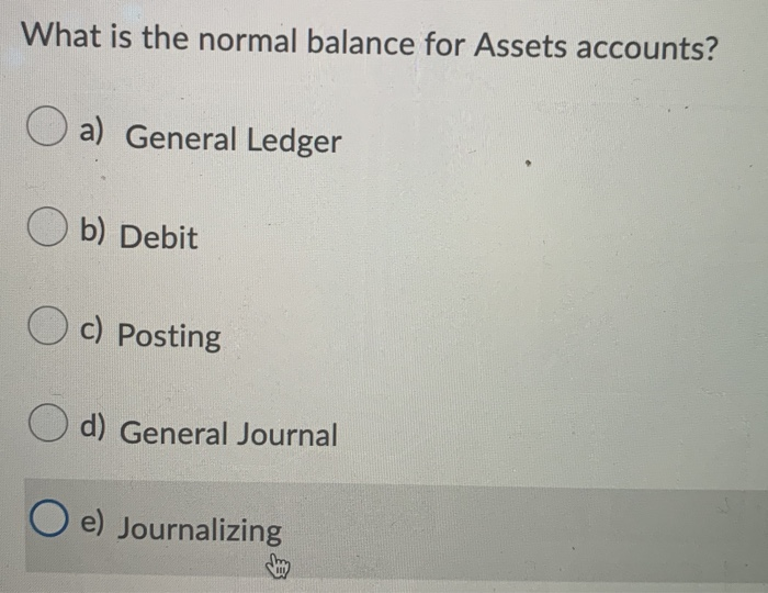 do assets have a normal debit balance