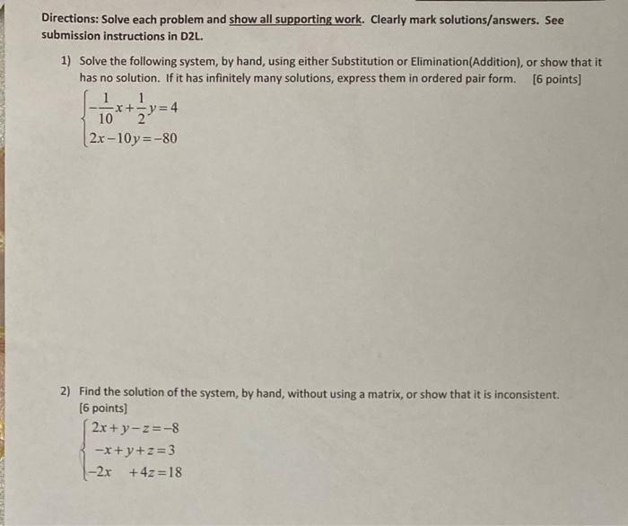 Solved Directions: Solve Each Problem And Show All | Chegg.com