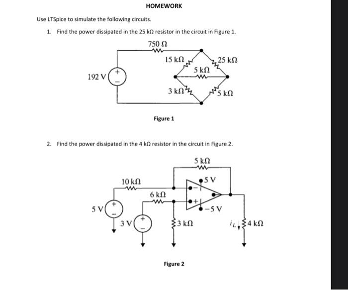 Solved Use LTSpice To Simulate The Following Circuits. 1. | Chegg.com